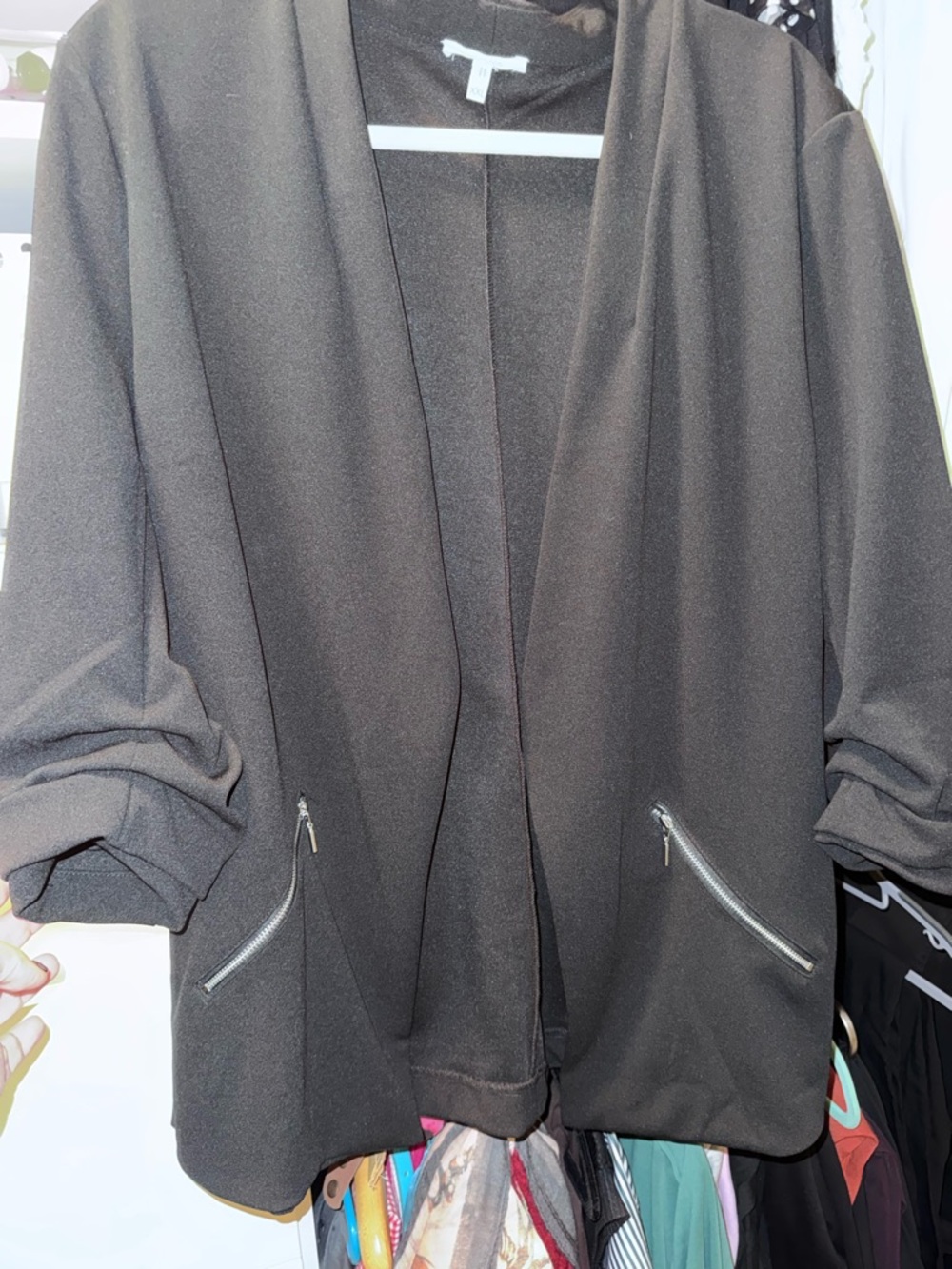 Maurices Black Open-Front Blazer with Zip Pockets